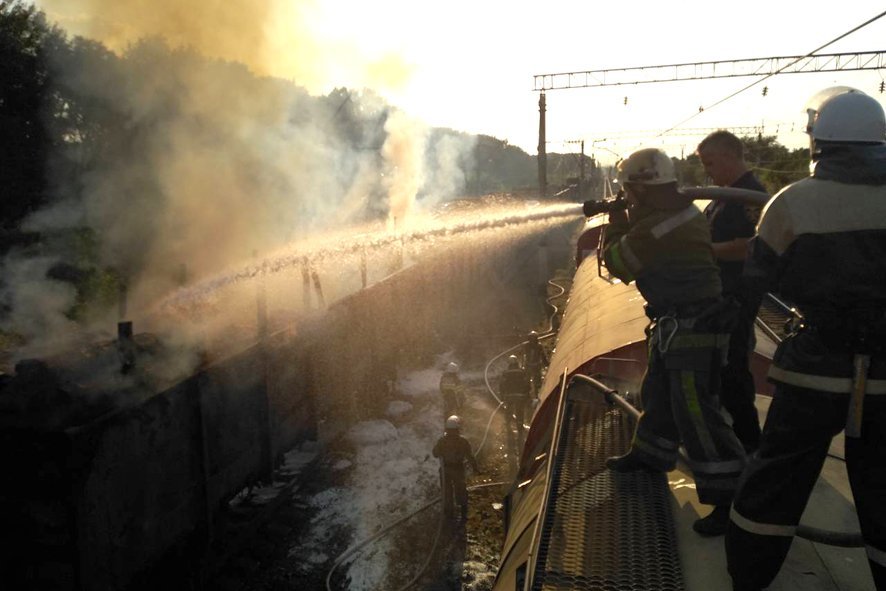 пожар в грузовом поезде