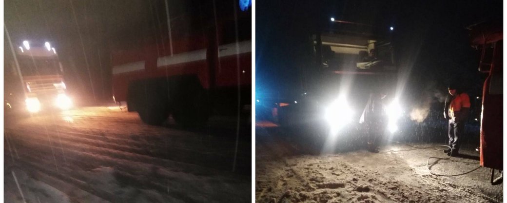 На Полтавщині сніжить: рятувальники буксирували автівки та рейсовий автобус